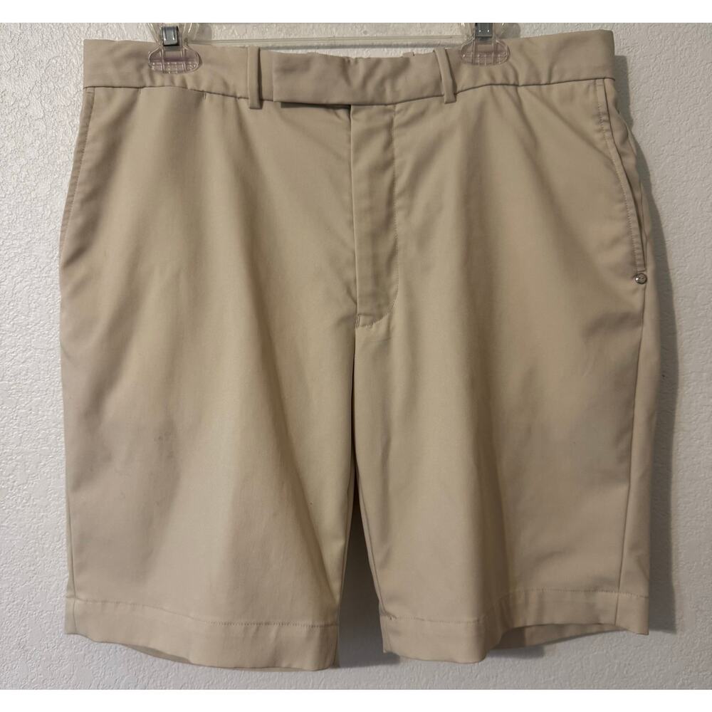 RLX Ralph Lauren Golf Shorts Mens 34 Beige Flat Front Performance Polyester